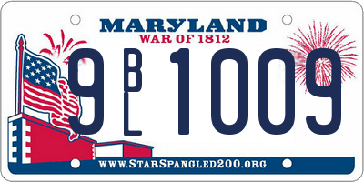 MD license plate 9BL1009