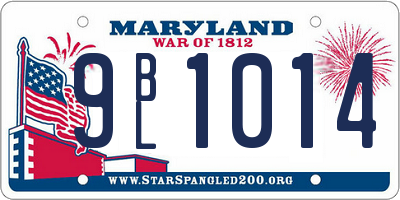 MD license plate 9BL1014