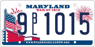 MD license plate 9BL1015