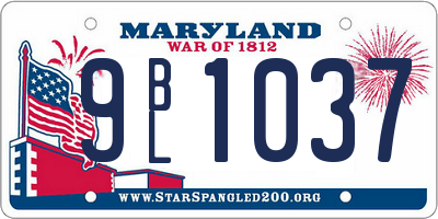MD license plate 9BL1037