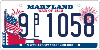 MD license plate 9BL1058