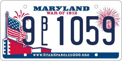 MD license plate 9BL1059