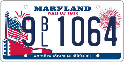 MD license plate 9BL1064