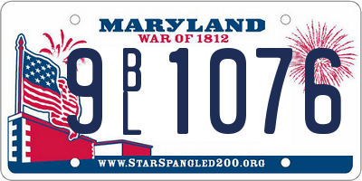 MD license plate 9BL1076
