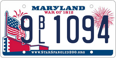 MD license plate 9BL1094