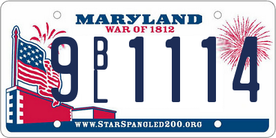 MD license plate 9BL1114