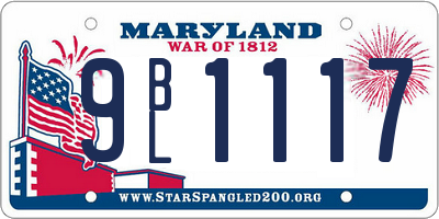 MD license plate 9BL1117