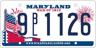 MD license plate 9BL1126