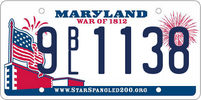 MD license plate 9BL1138