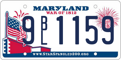 MD license plate 9BL1159