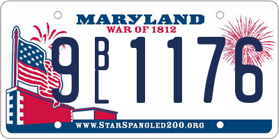MD license plate 9BL1176