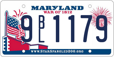 MD license plate 9BL1179