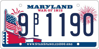 MD license plate 9BL1190