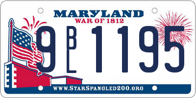 MD license plate 9BL1195