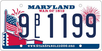MD license plate 9BL1199