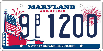 MD license plate 9BL1200
