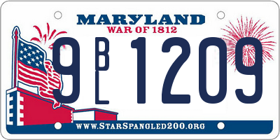 MD license plate 9BL1209