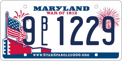 MD license plate 9BL1229