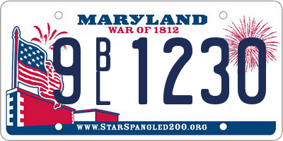 MD license plate 9BL1230
