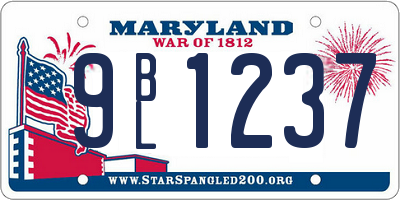 MD license plate 9BL1237
