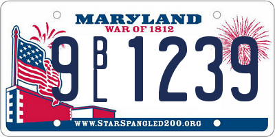 MD license plate 9BL1239
