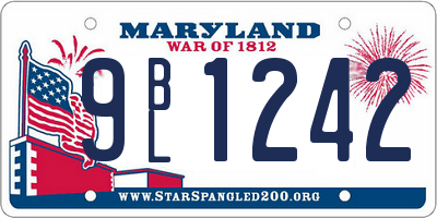 MD license plate 9BL1242