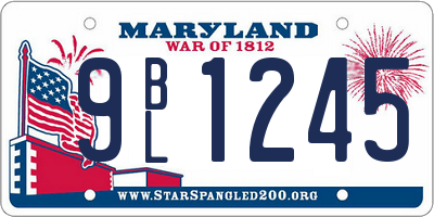 MD license plate 9BL1245