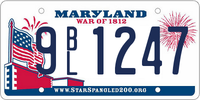 MD license plate 9BL1247