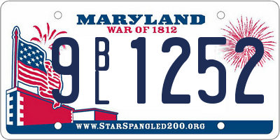 MD license plate 9BL1252