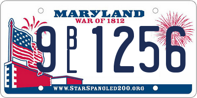 MD license plate 9BL1256