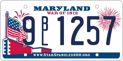 MD license plate 9BL1257