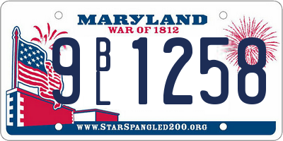 MD license plate 9BL1258