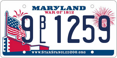 MD license plate 9BL1259