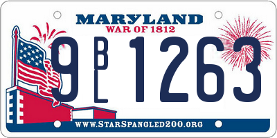MD license plate 9BL1263