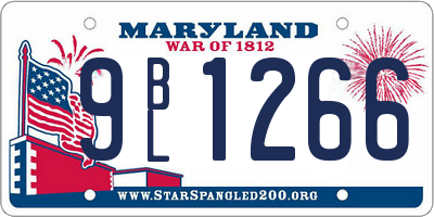 MD license plate 9BL1266