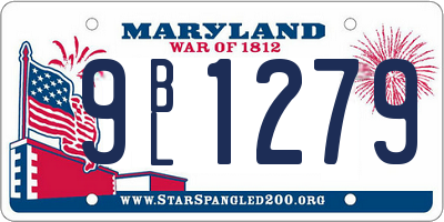 MD license plate 9BL1279