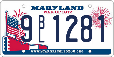 MD license plate 9BL1281
