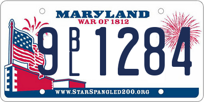 MD license plate 9BL1284