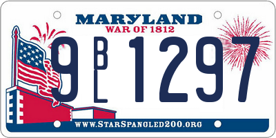 MD license plate 9BL1297