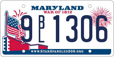 MD license plate 9BL1306