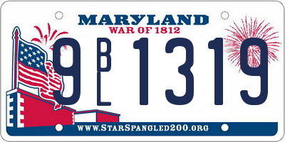 MD license plate 9BL1319