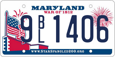 MD license plate 9BL1406