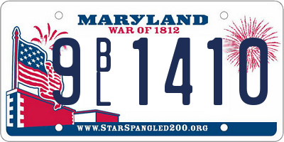 MD license plate 9BL1410