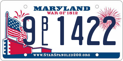 MD license plate 9BL1422
