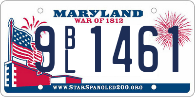MD license plate 9BL1461