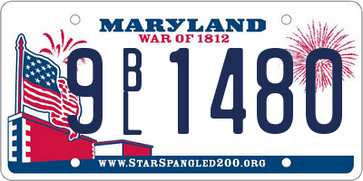 MD license plate 9BL1480