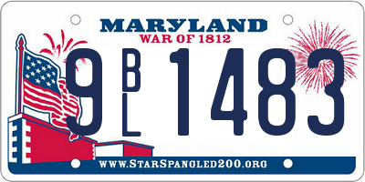 MD license plate 9BL1483