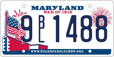 MD license plate 9BL1488