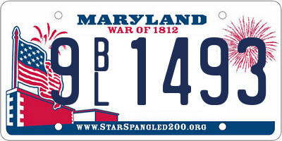 MD license plate 9BL1493
