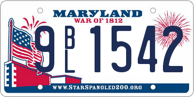 MD license plate 9BL1542